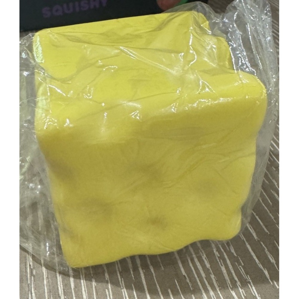 Yellow Cheese Cube Squishy Slow Rise Fidget Toy NEW Sealed Sensory